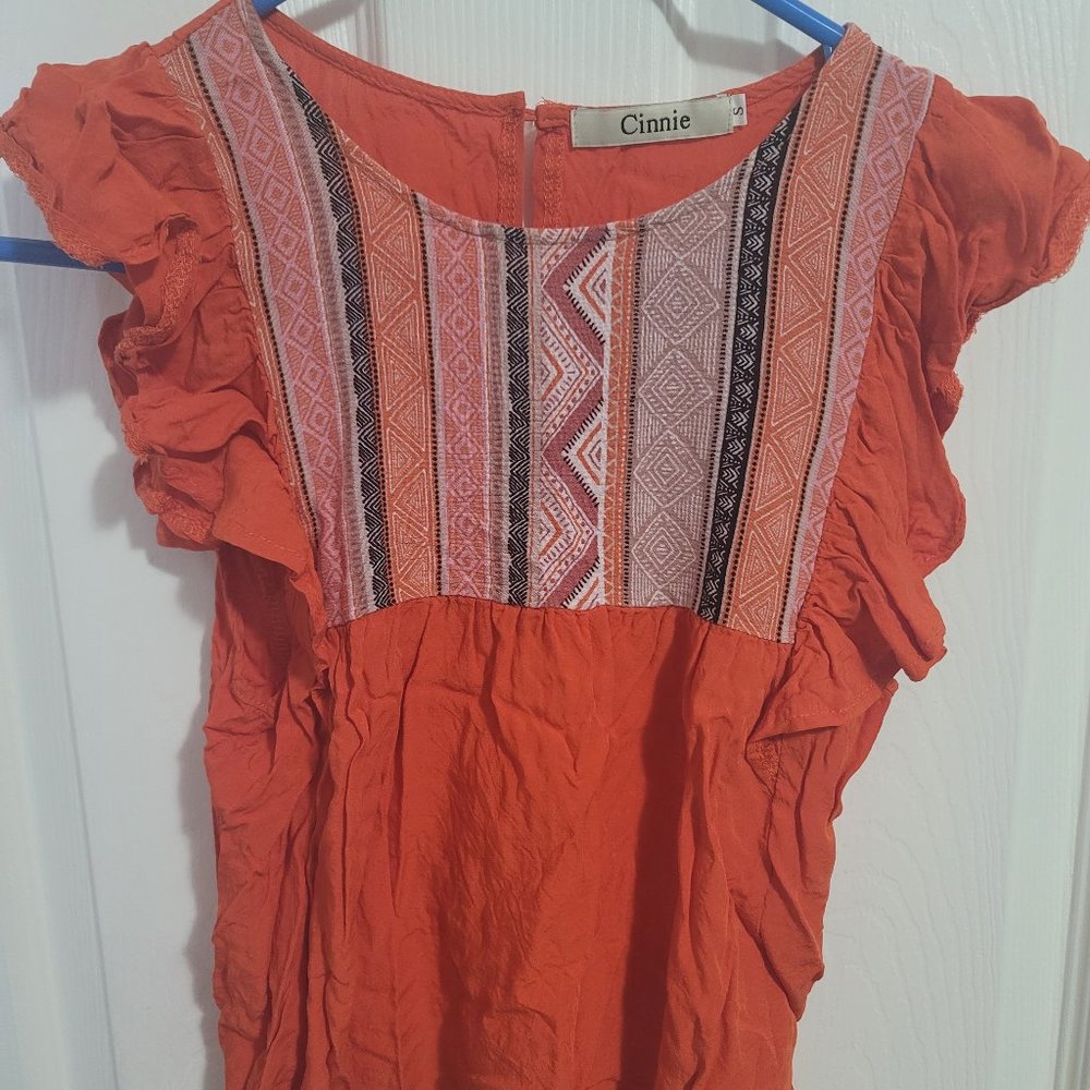Orange Blouse - size Small